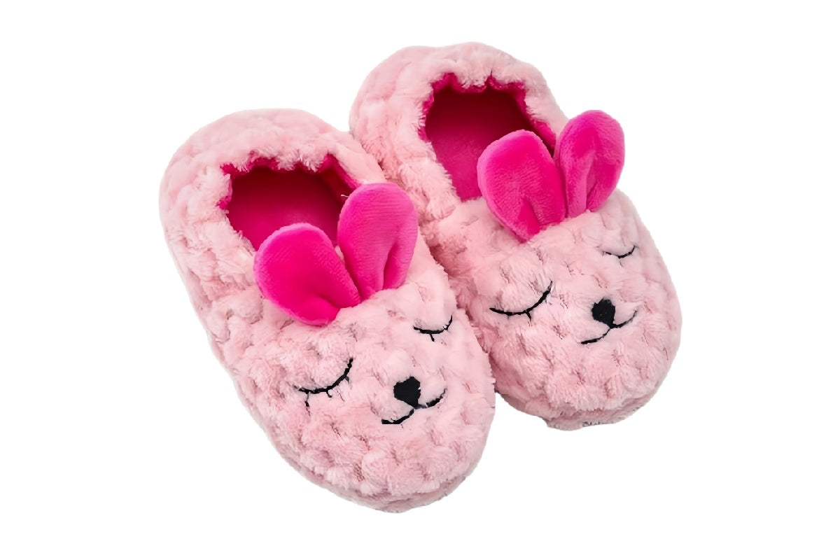 Kids Plush Bunny Indoor Slippers (Pink) | walkverve Brand | Cozy and Non-Slip