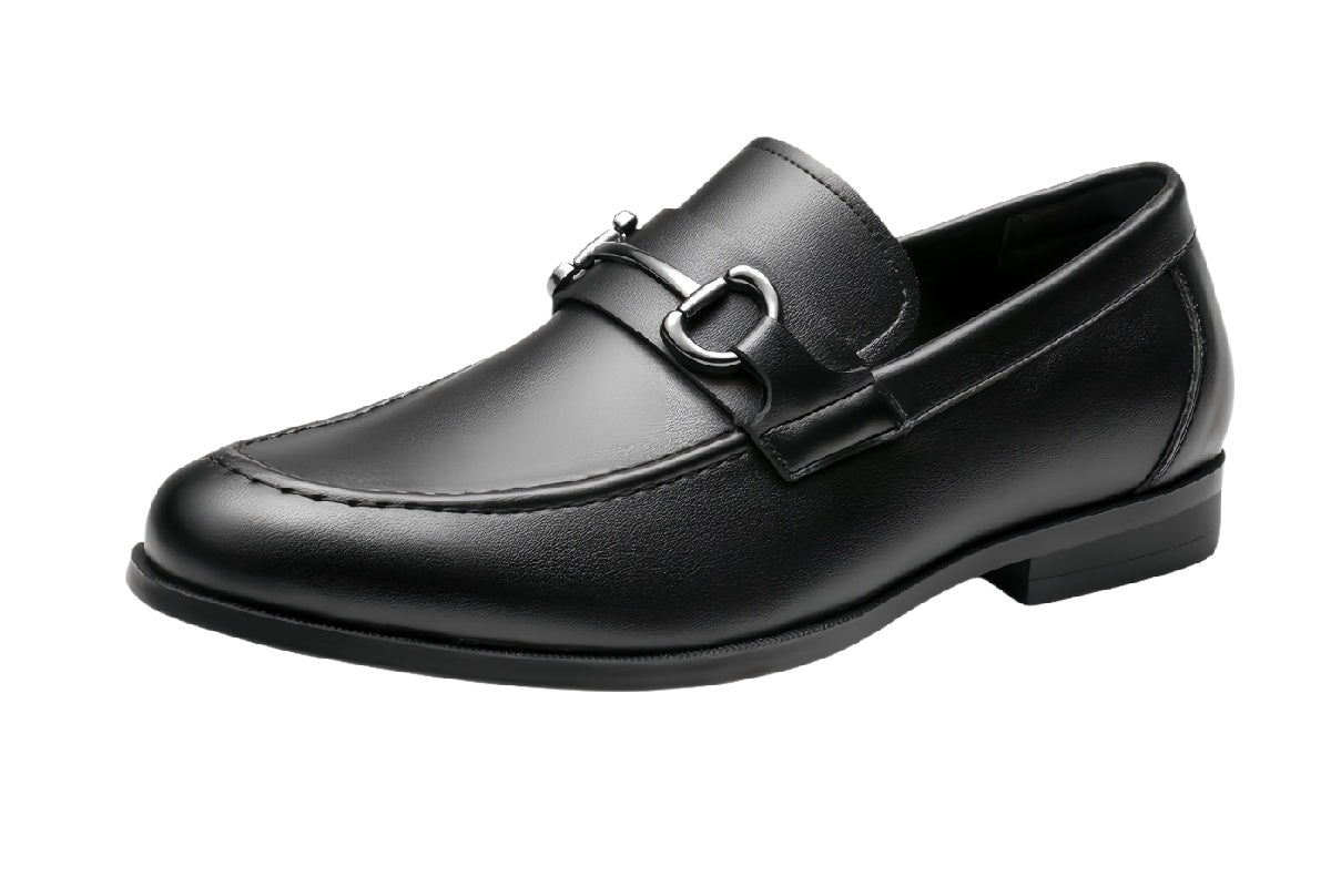 Men¡¯s Slip-On Loafer Dress Shoes | walkverve Brand | Black Metal Buckle Business Shoes