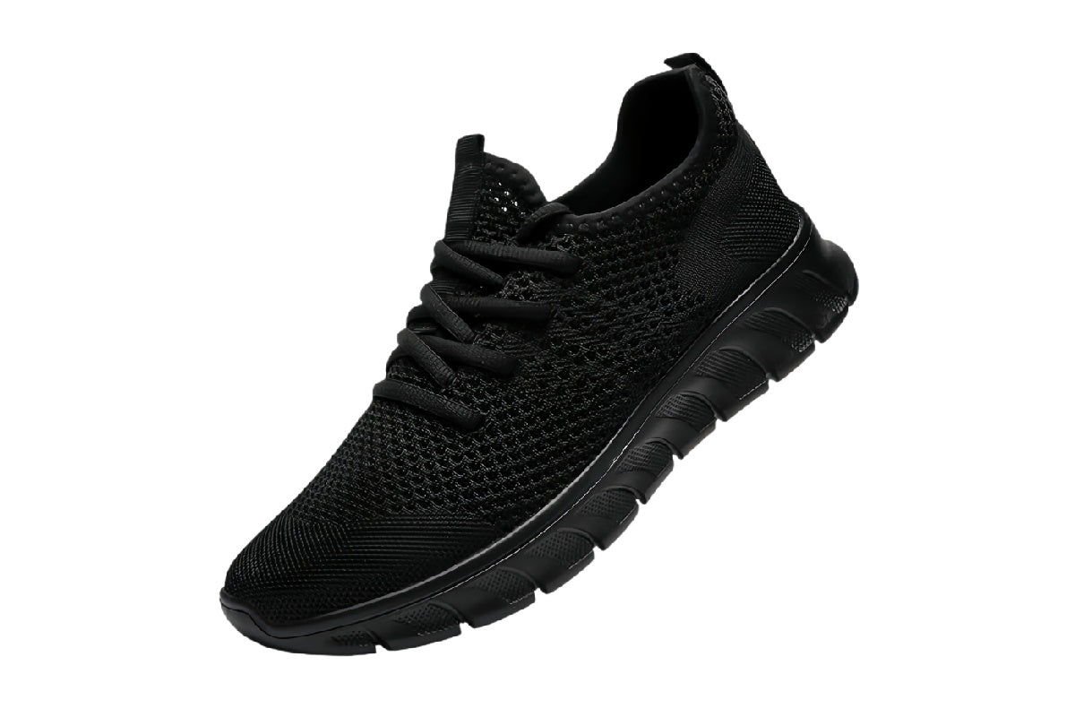 Men¡¯s Lightweight Breathable Running Shoes | walkverve Brand | Black Mesh Casual Sneakers
