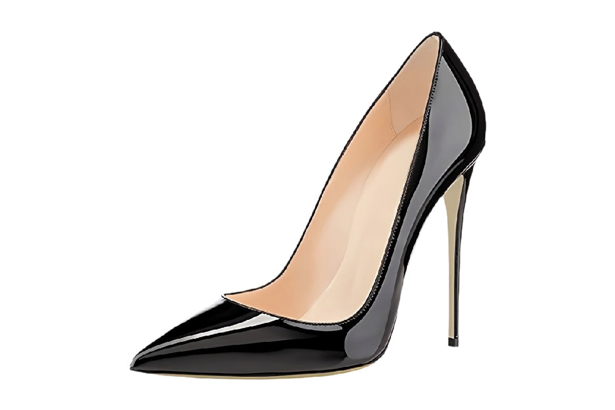 Women¡¯s Black Pointed Toe High Heels | walkverve Brand | Patent Leather Stiletto Pumps