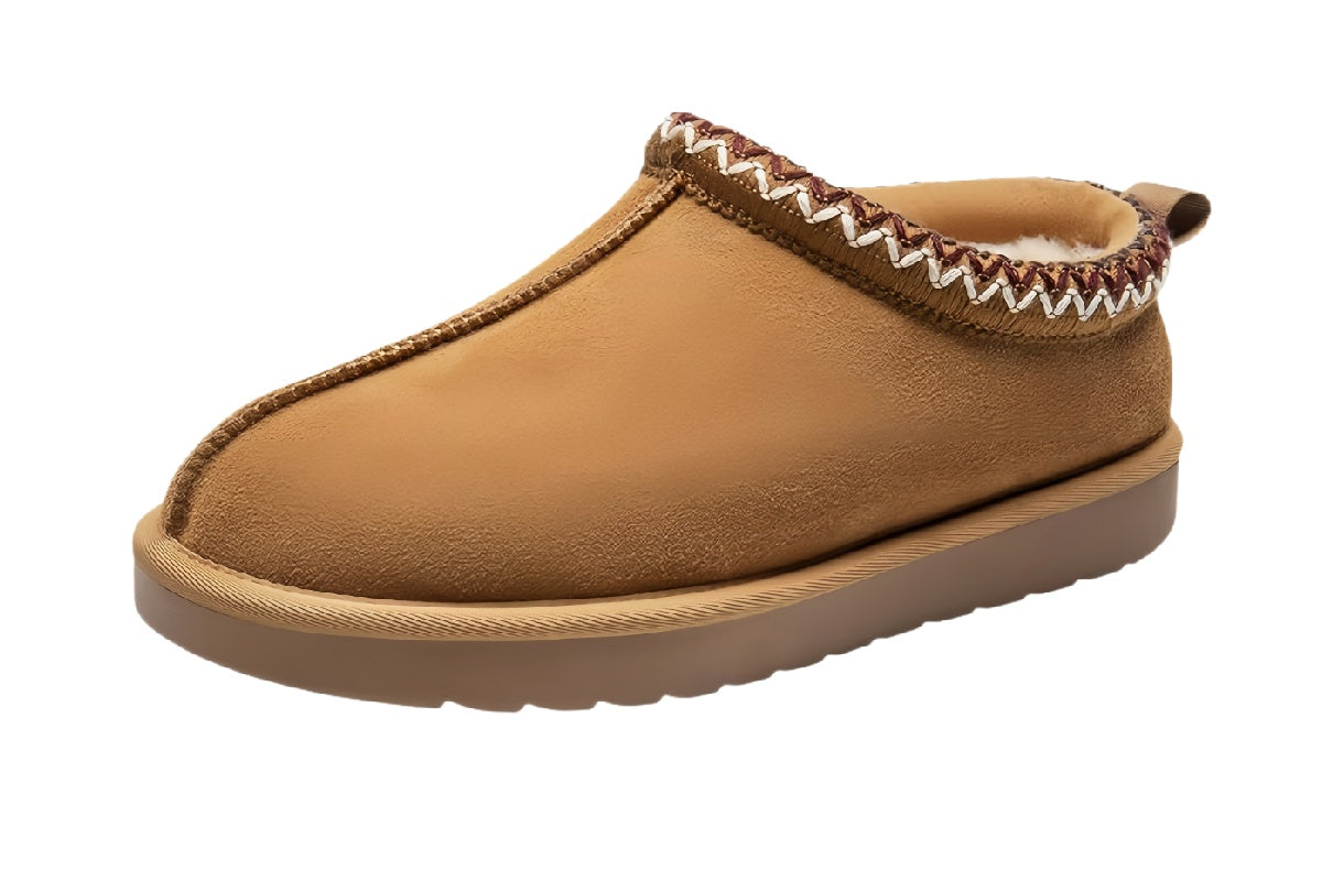 Women¡¯s Brown Warm Lined Slip-On Slippers | walkverve Brand | Non-Slip Thick Sole Winter House Shoes