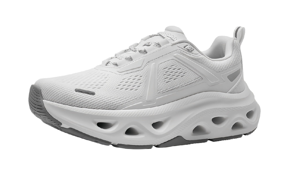 Unisex Thick Sole Breathable Sneakers | walkverve Brand | White Lightweight Cushion Running Shoes