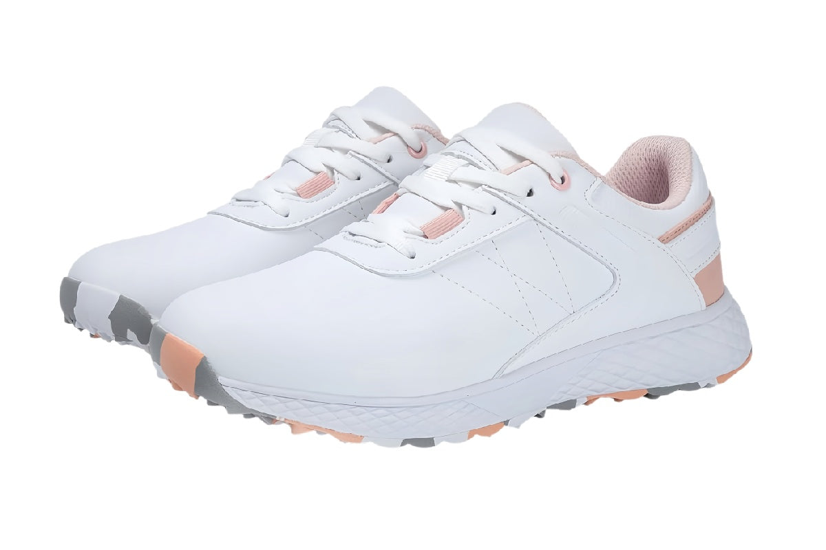 Women¡¯s White and Pink Casual Walking Sneakers | walkverve Brand | Lightweight Anti-Slip Comfort Shoes