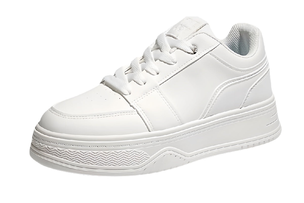 Unisex White Platform Casual Sneakers | walkverve Brand | Minimalist Everyday Walking Shoes