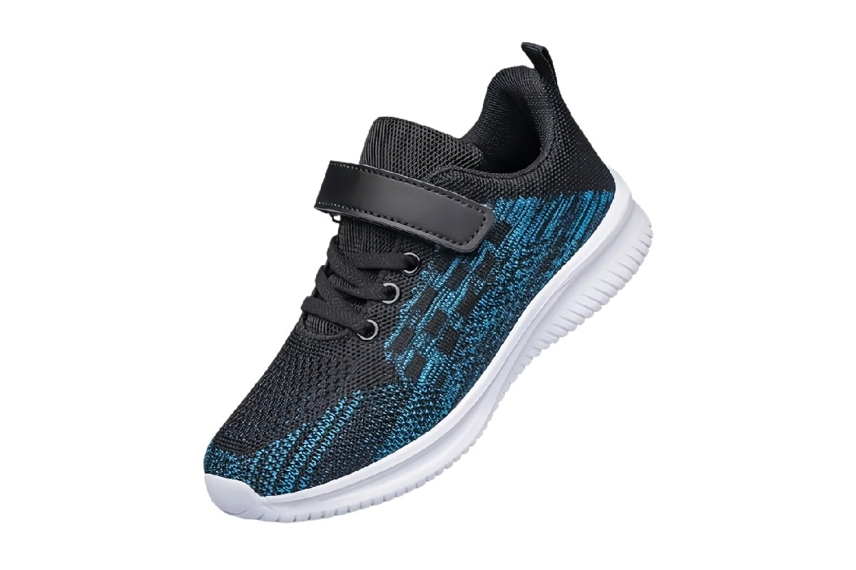 Kids Breathable Running Sneakers (Black & Blue) | walkverve Brand | Lightweight Non-Slip Athletic Shoes