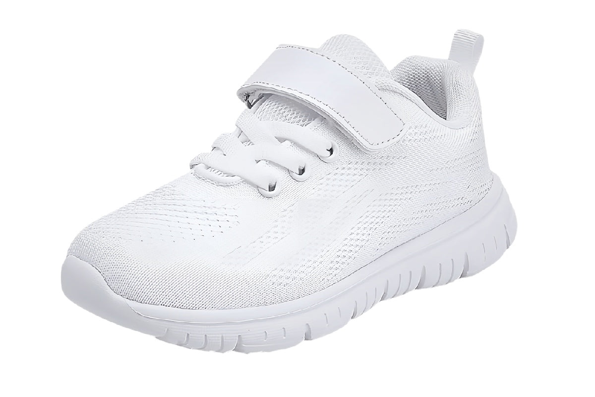 Kids Lightweight Sports Shoes (White) | walkverve Brand | Breathable Non-Slip Running Sneakers